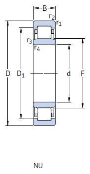 Однорядные цилиндрические роликоподшипники